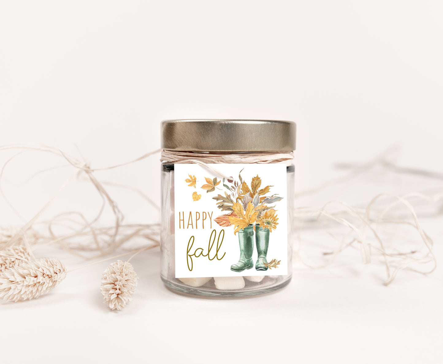 Happy Fall Tags 2"x2" | Autumn Themed Party Decorations - 30