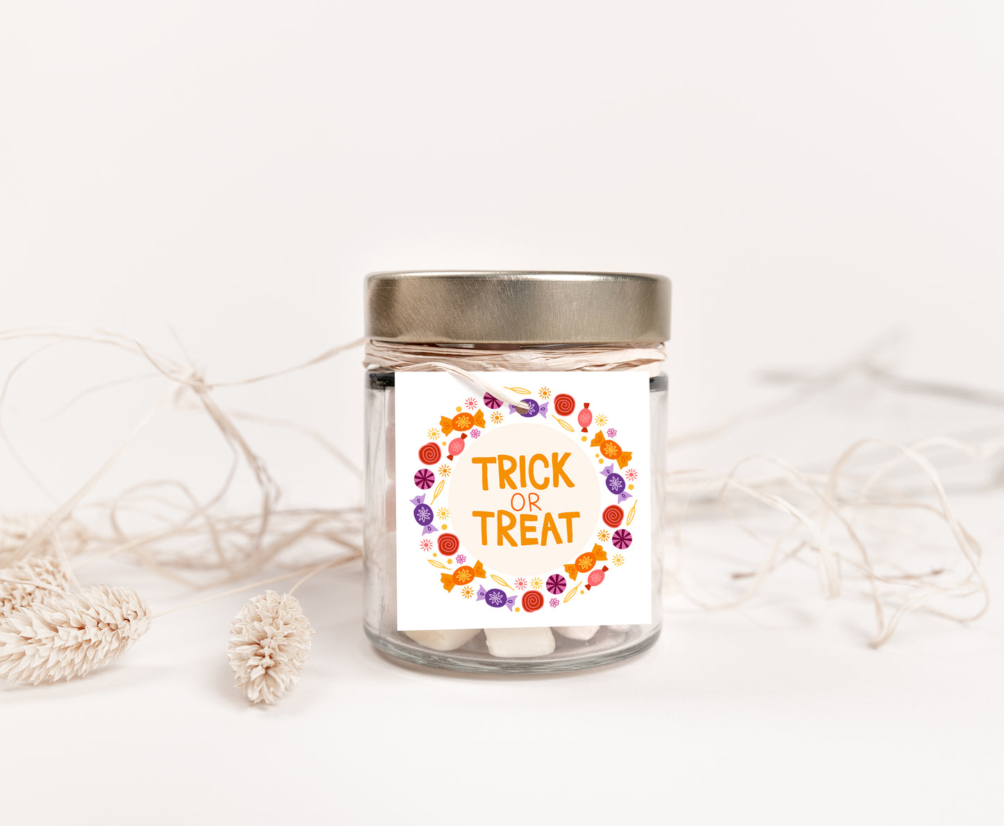 Trick or Treat Tags 2"x2" | Halloween Themed Party Decorations - 115