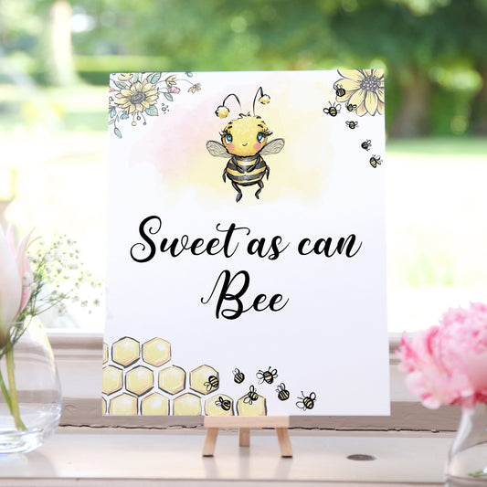 Sweet as can Bee Sign | Bee theme Party Table Decoration - 61A