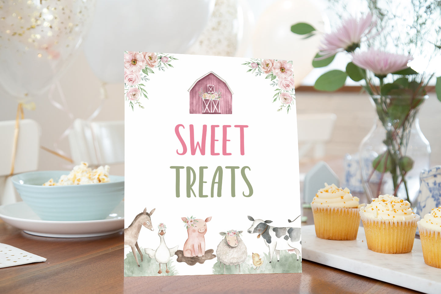 Sweet Treats Sign | Girl Farm Party Decorations - 11B