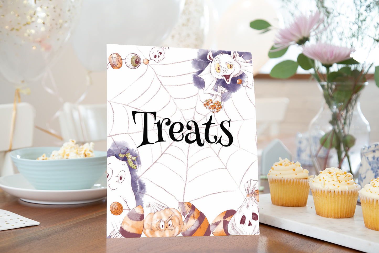 Halloween Treats Sign | Halloween theme Party Table Decoration -115A