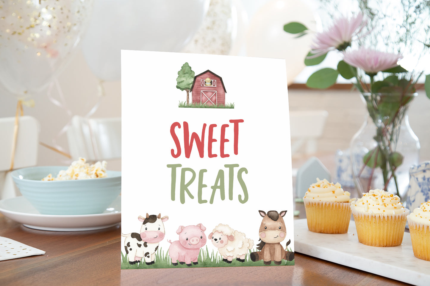 Sweet Treats Sign Printable | Farm Party Table Decoration - 11A