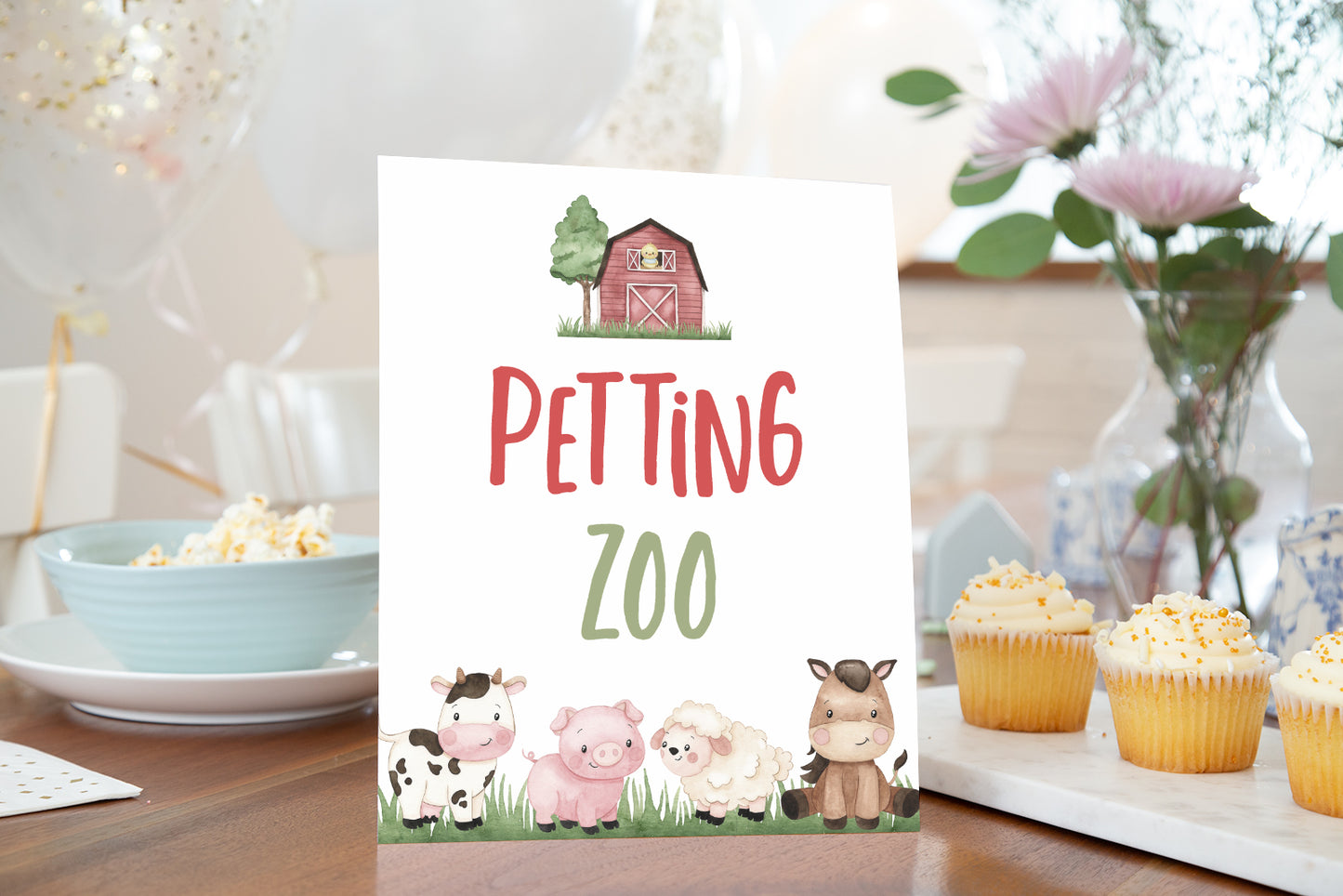 Petting Zoo Sign Printable | Farm Party Table Decoration - 11A