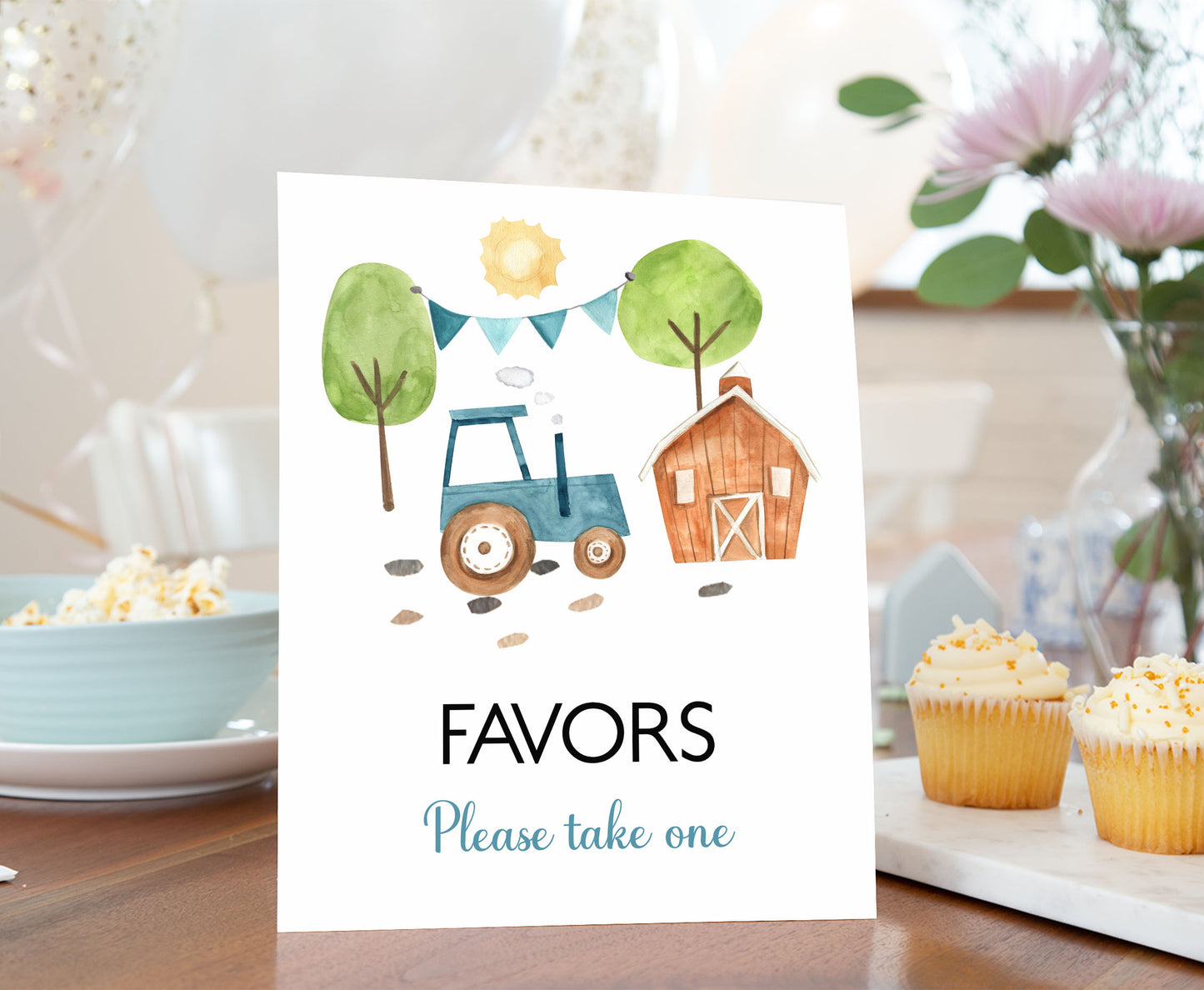 Favors table Sign | Farm Party Decorations - 11F