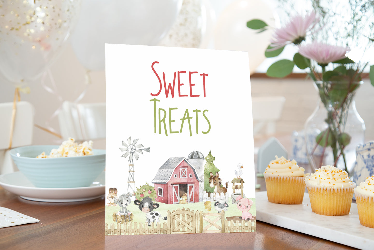 Sweet Treats Sign Printable | Farm Party Table Decoration - 11C1