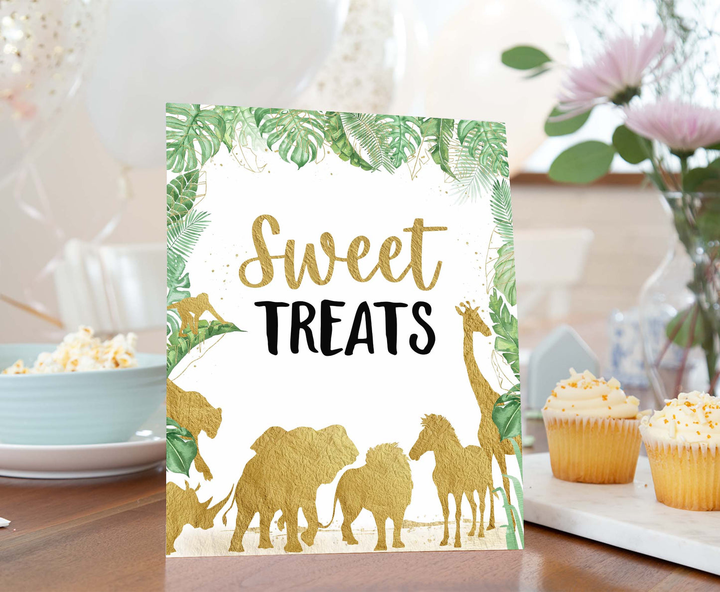 Safari Sweet treats Sign | Jungle Themed Party Table Decorations - 35K