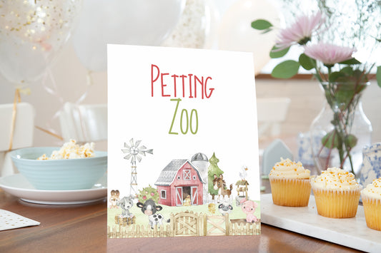 Petting Zoo Sign Printable | Farm Party Table Decoration - 11C1