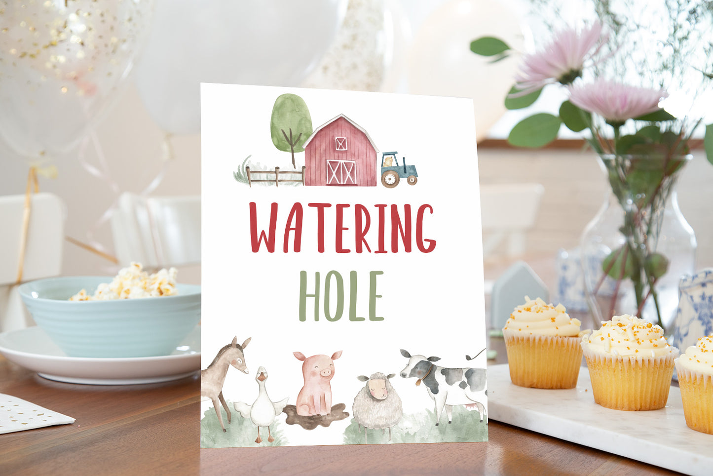 Watering Hole Sign | Farm Party Decorations - 11B