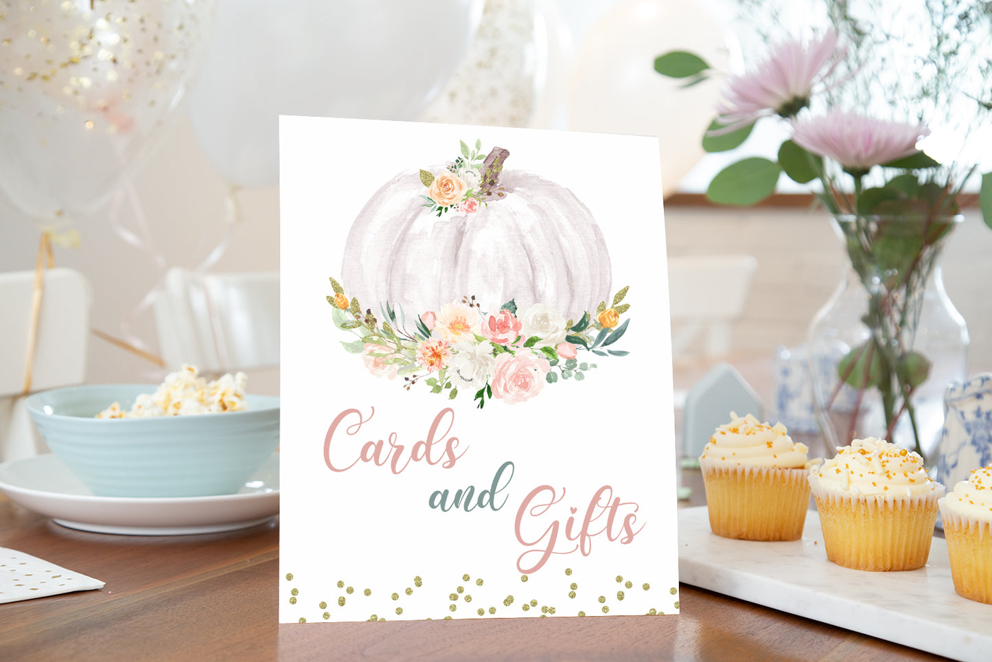 Pumpkin Cards and Gifts Sign | Pumpkin theme Party Table Decoration - 30H