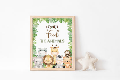 Safari Do not feed the Animals Sign | Jungle Animals Party Table Decorations - 35E