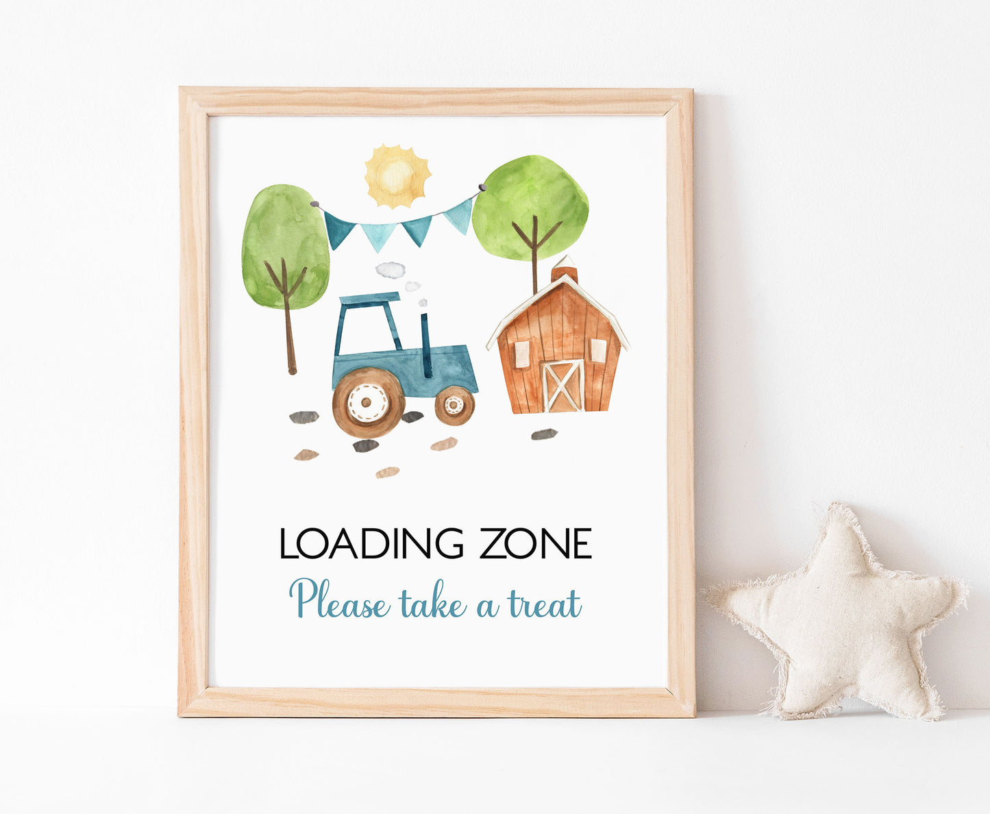 Tractor Loading Zone table Sign | Farm Party Decorations - 11F