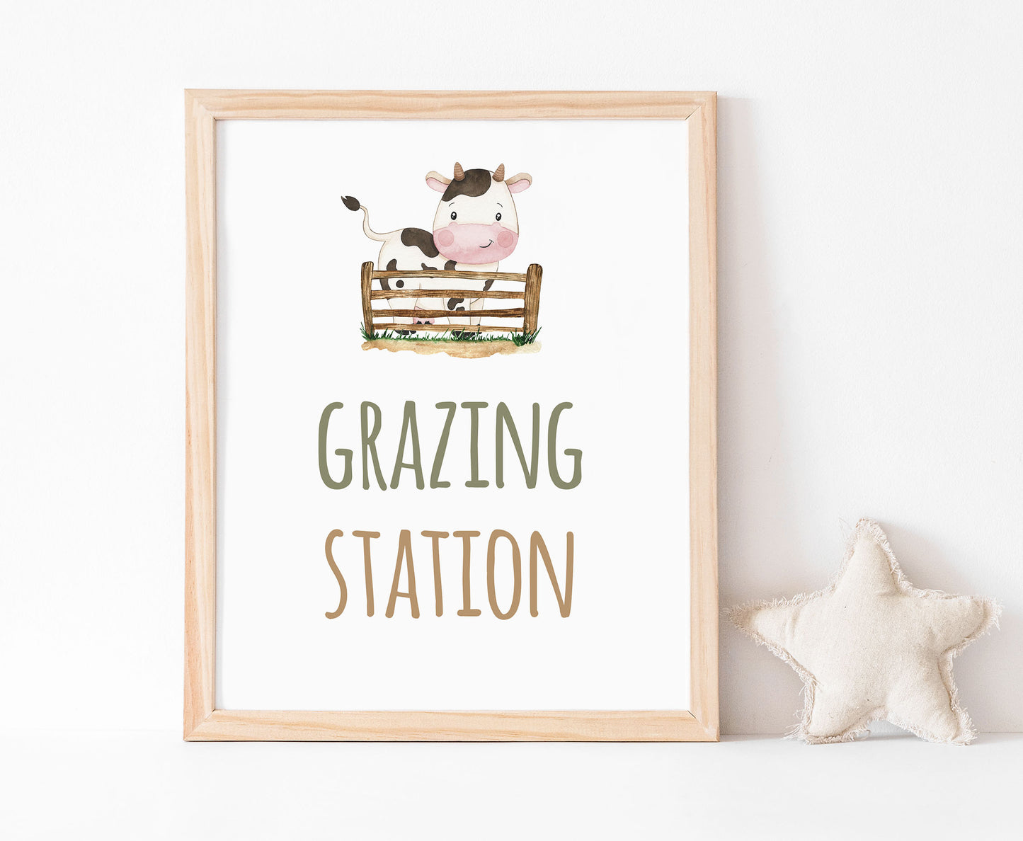 Grazing Station Sign Printable | Farm Party Table Decoration - 11E