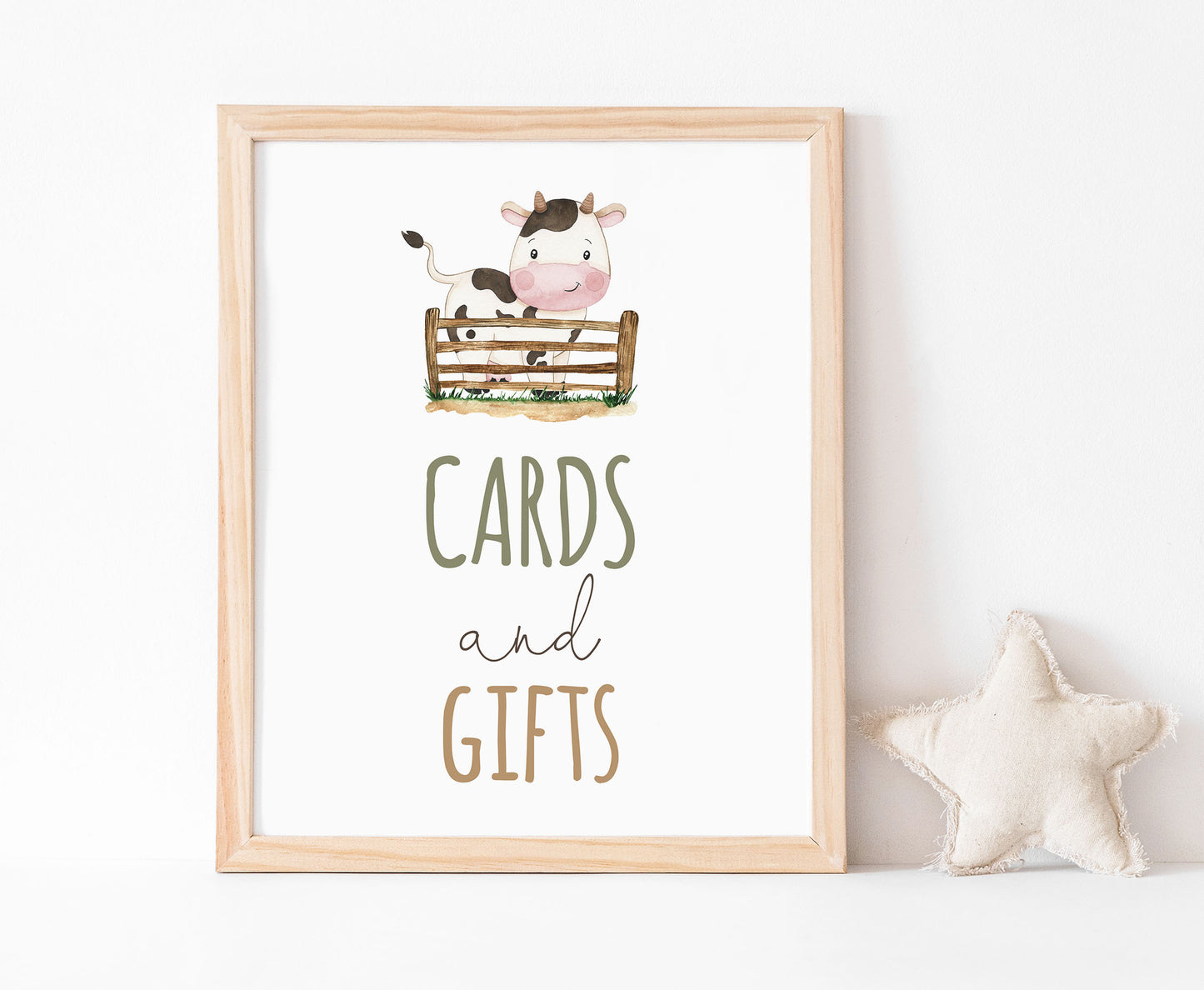 Cards and gifts Sign Printable | Farm Party Table Decoration - 11E