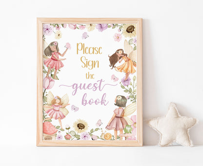 Fairy Guest Book Sign | Fairy Themed Party Table Decorations - 10A