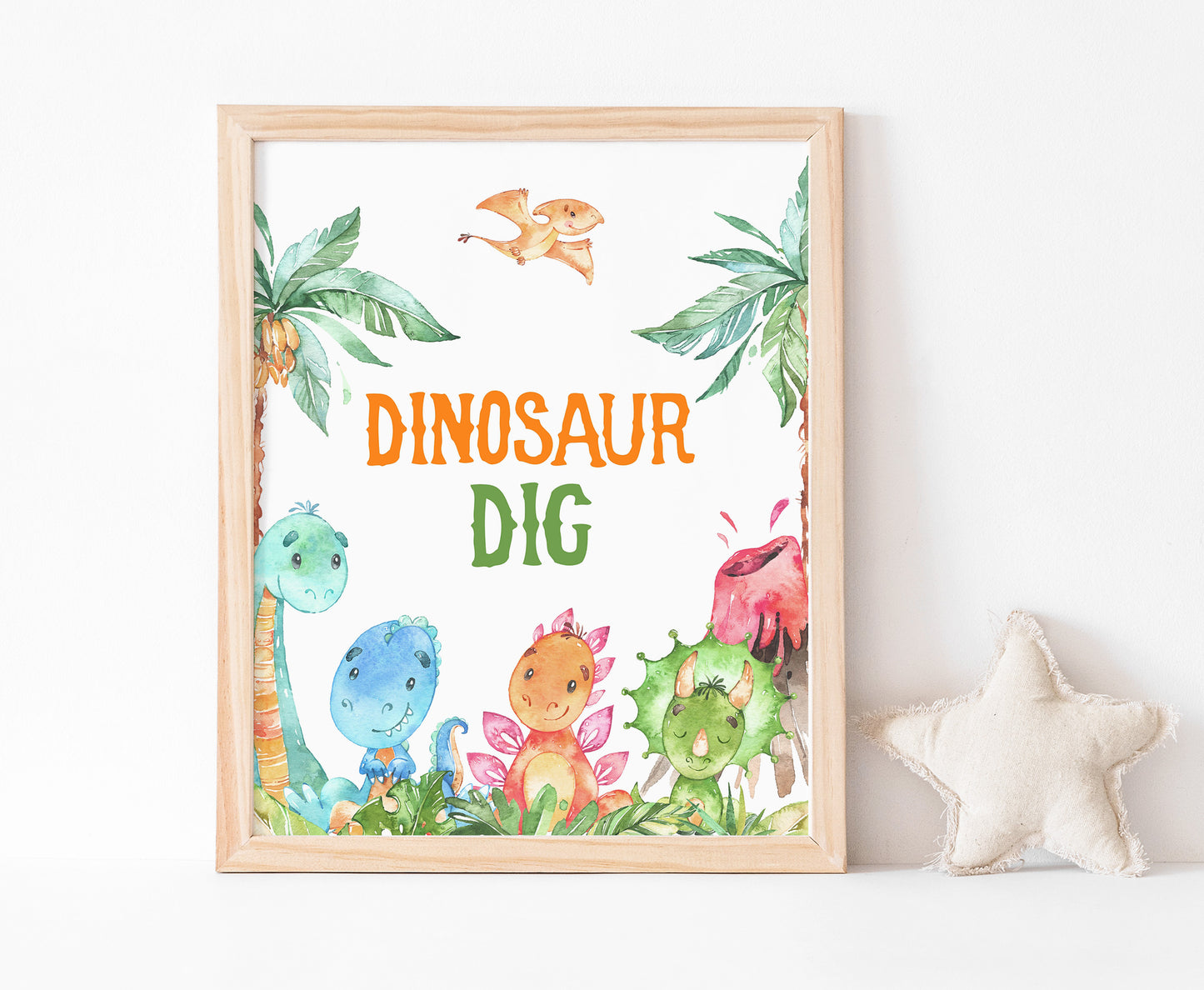 Dinosaur Dig Sign | Dinosaur Themed Party Table Decorations - 08A