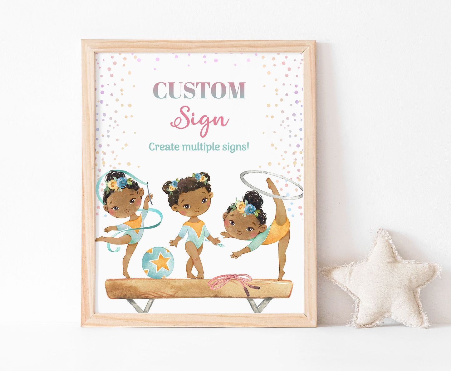 Custom Gymnastic Table Sign | Girl Gymnastic Theme Party Decorations - 99A