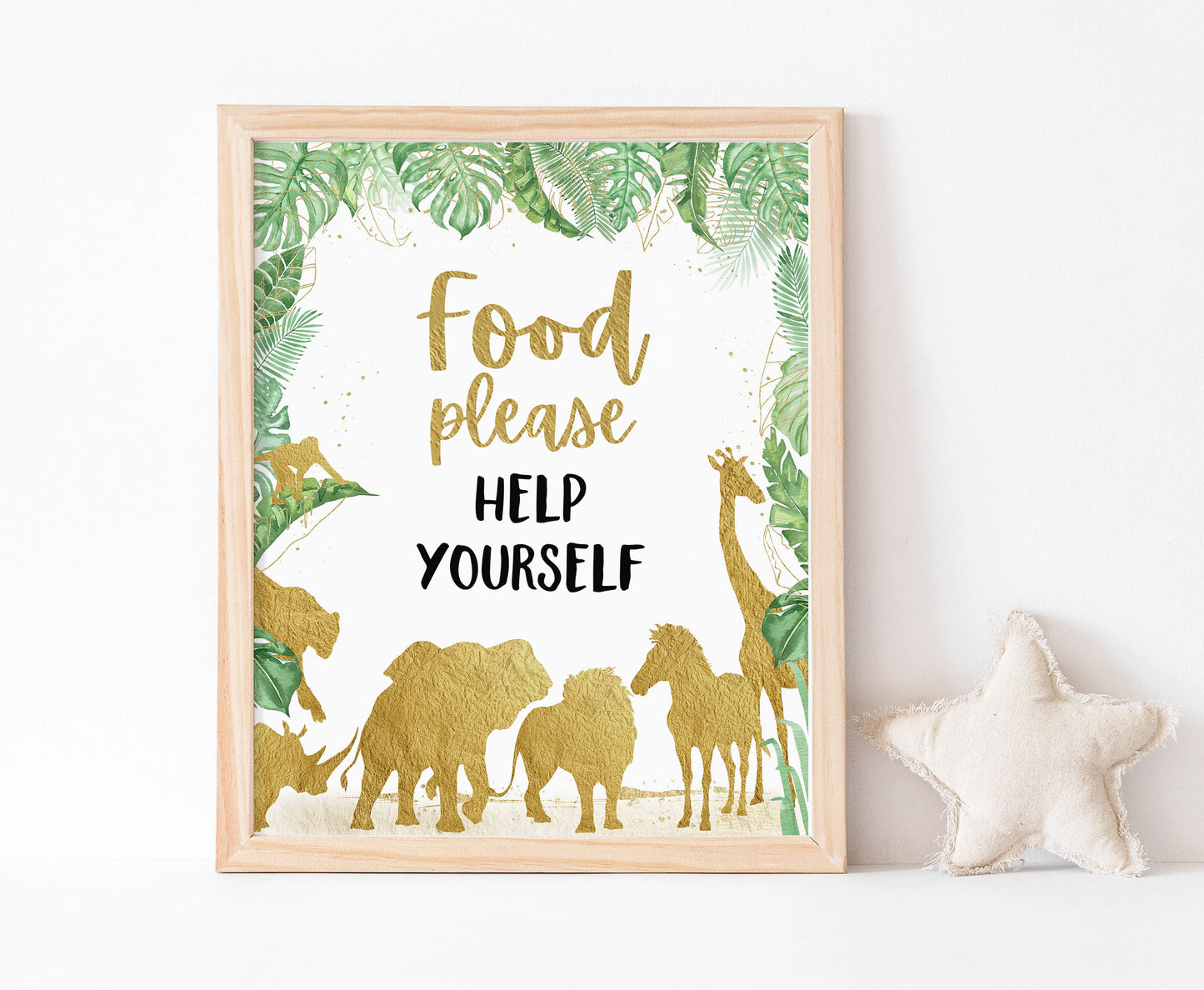 Safari please don't feed the animals Sign | Jungle Themed Party Table Decorations - 35K