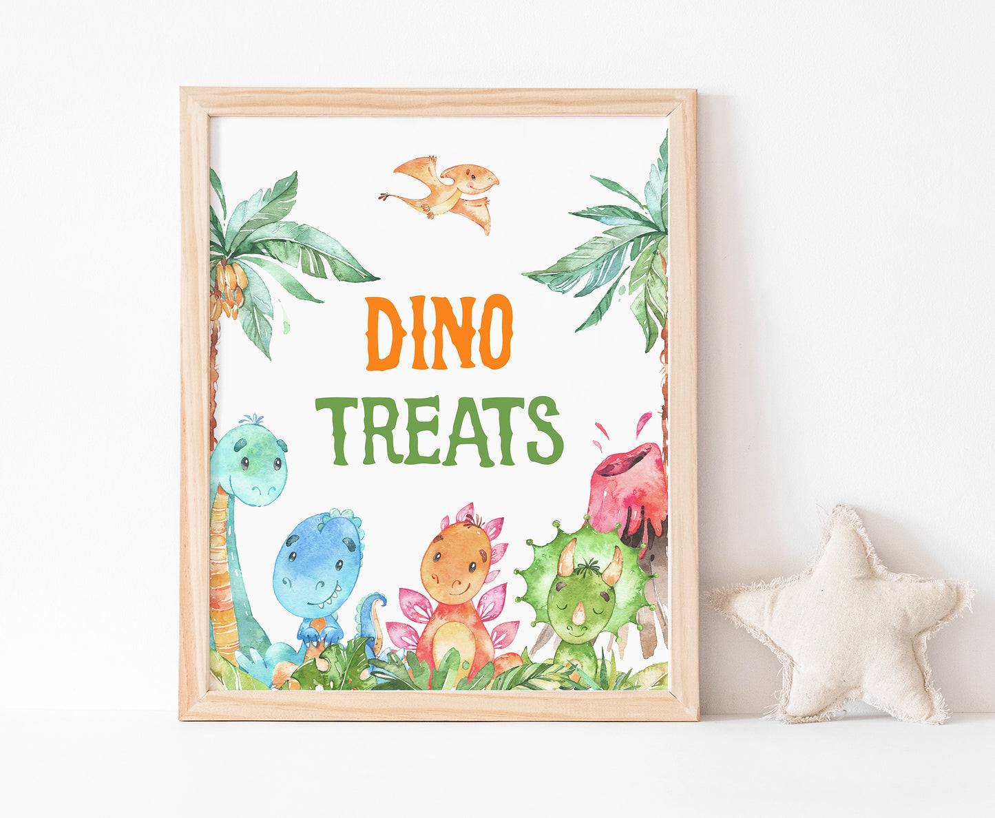 Dino Treats Sign | Dinosaur Themed Party Table Decorations - 08A