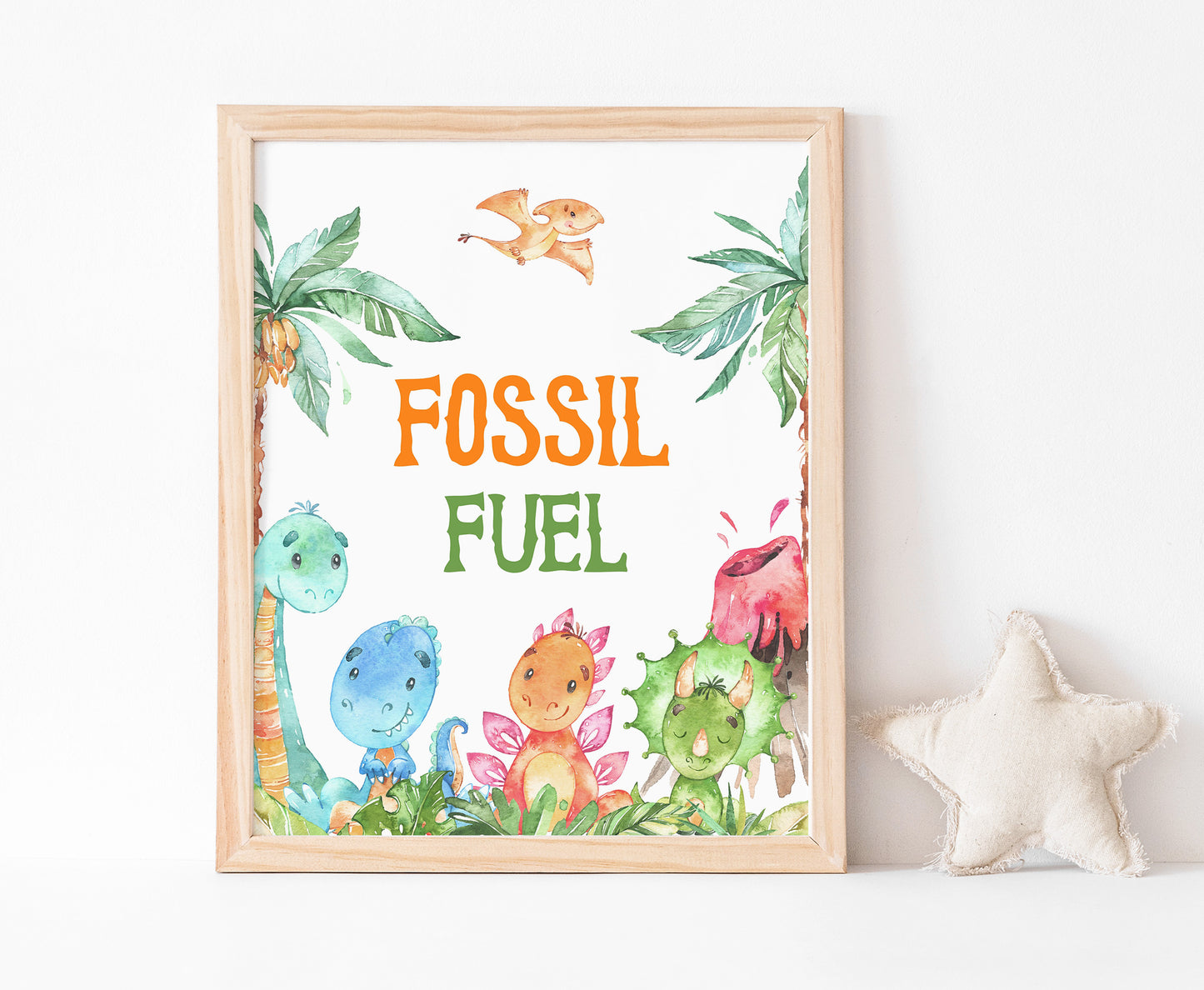 Dinosaur Fossil Fuel Sign | Dinosaur Themed Party Table Decorations - 08A