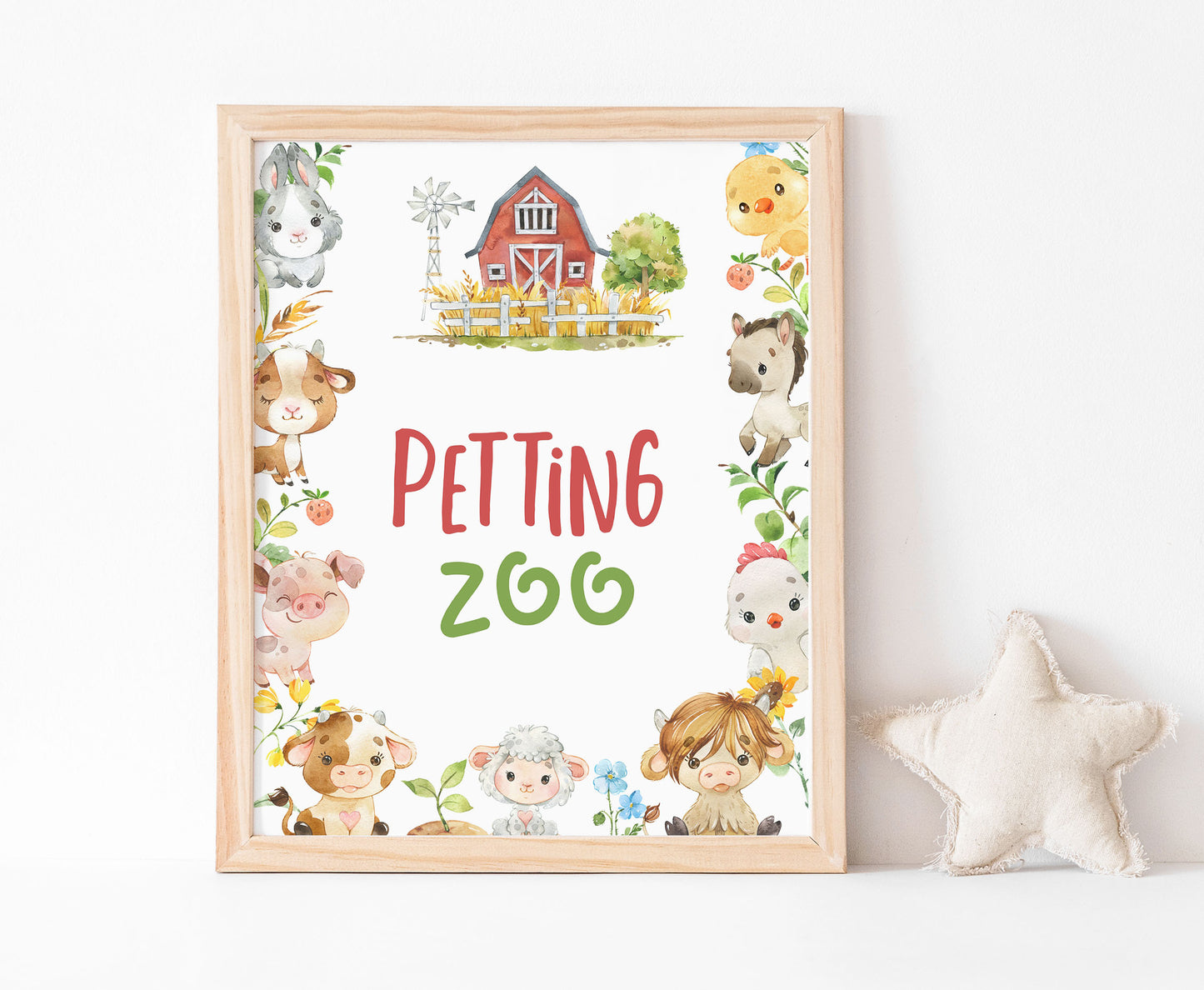 Petting Zoo Sign Printable | Farm Party Table Decoration - 11d