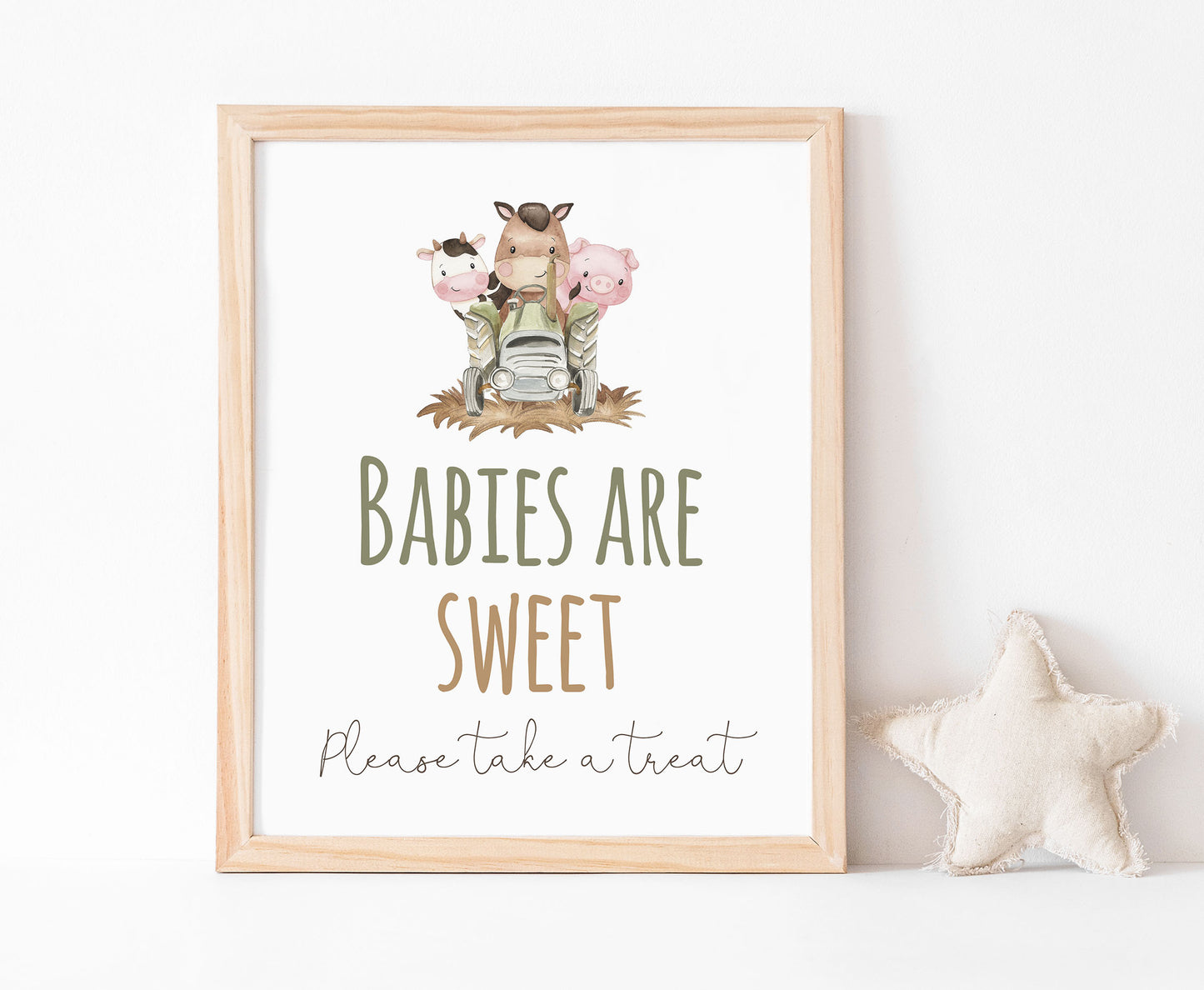 Babies are Sweet Sign Printable | Farm Party Table Decoration - 11E