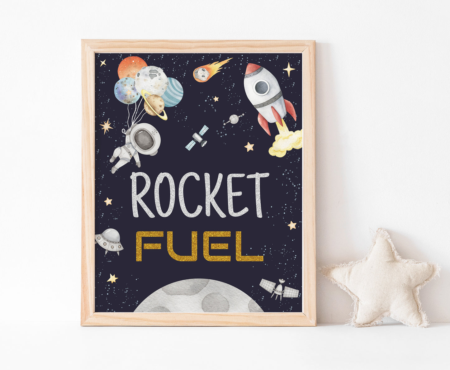 Space Rocket Fuel Sign | Astronaut Themed Party Table Decorations - 39C