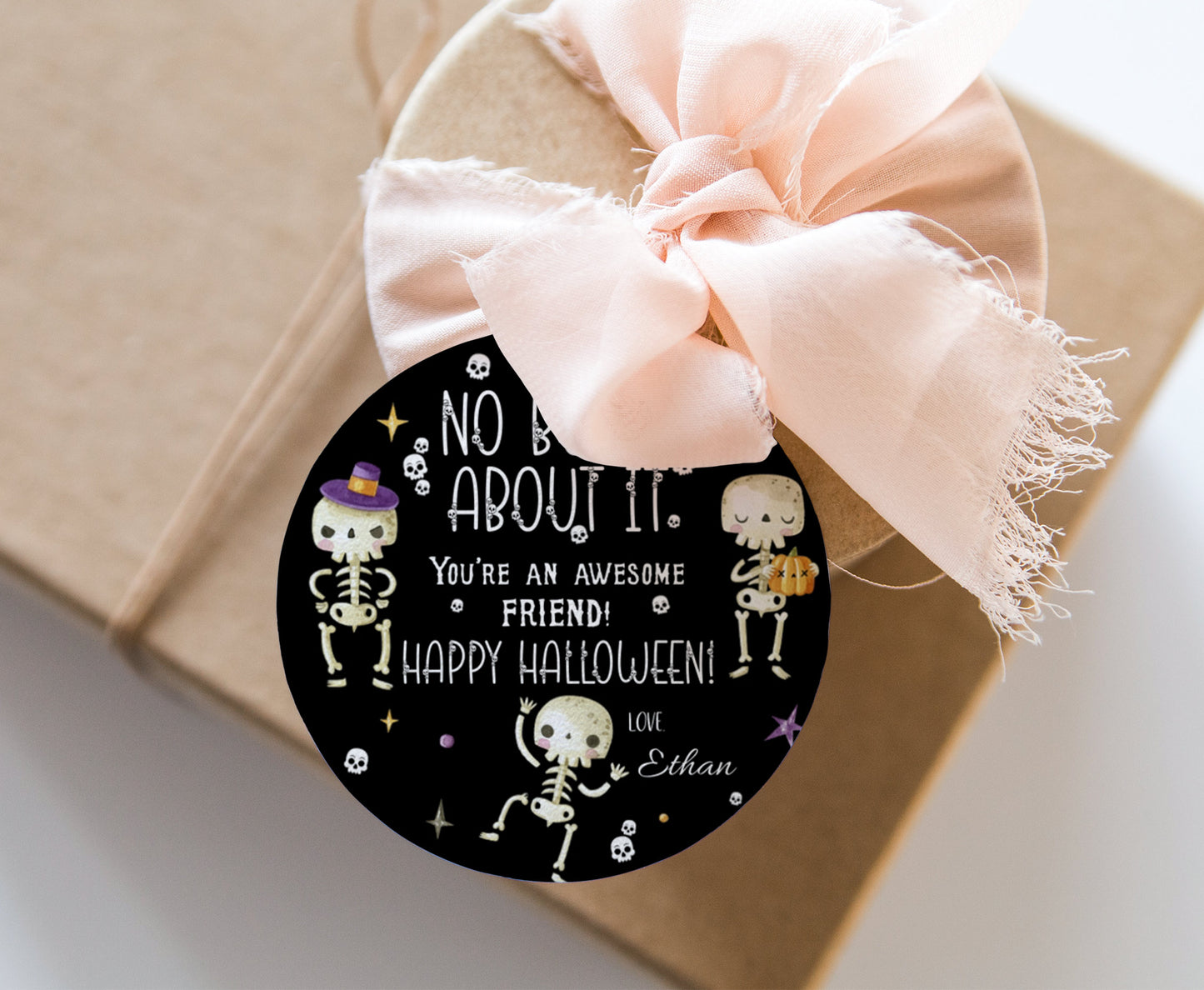 No Bones About it 2x2 Tags | Editable Halloween Gift Tags - 115