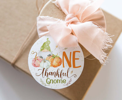 Gnome Thankful Tags 2"x2" | Thanksgiving Favor Tags- 118