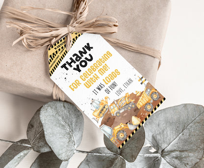 Construction Thank You Tags | Construction Birthday Party Printable - 07A