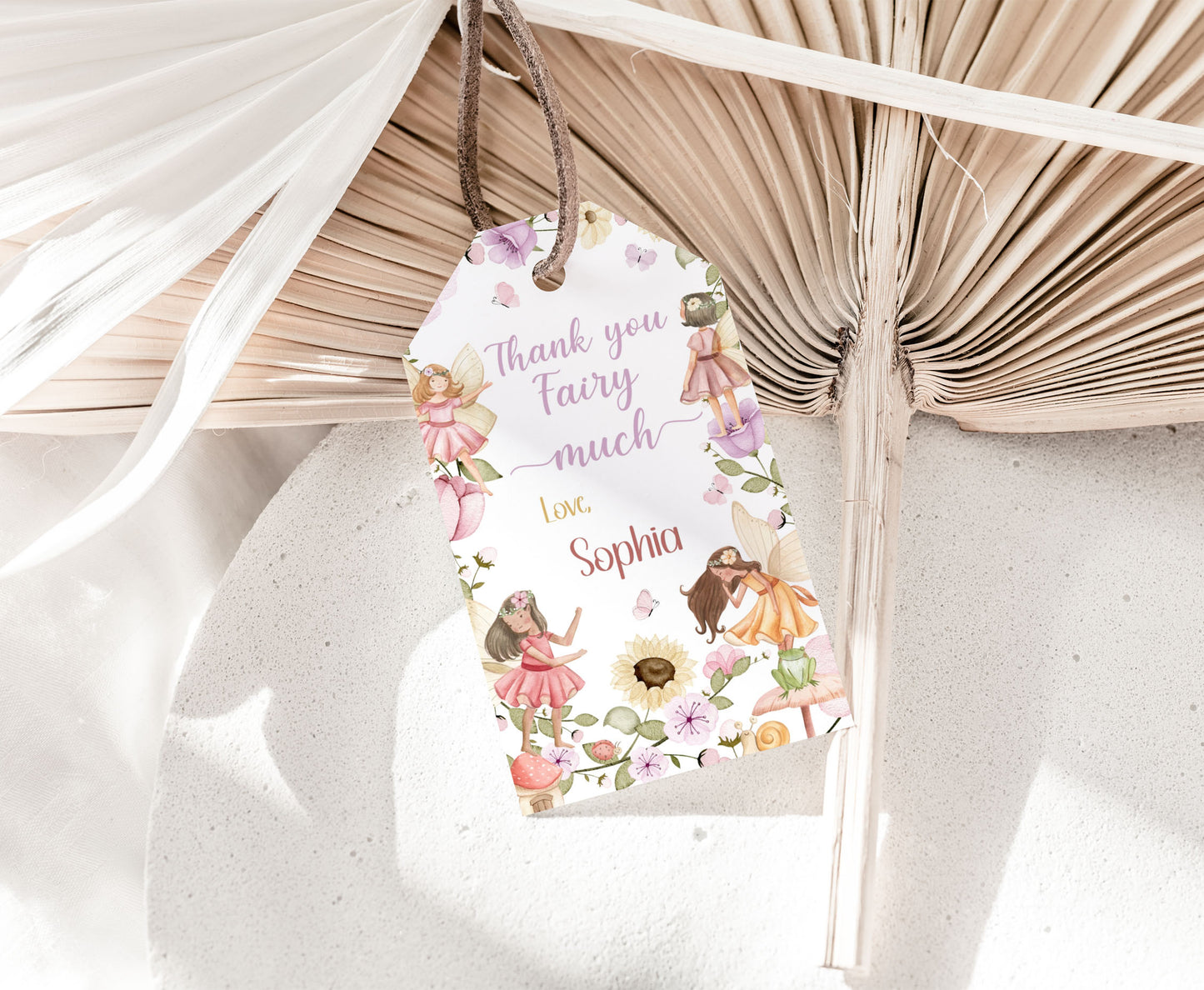 Editable Fairy Thank You Tags | Fairy Garden Party Favor Tags - 10A