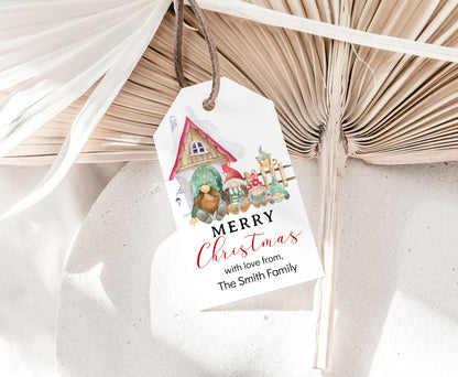 Christmas Gnome Tags | Editable Christmas Gift Tag - 112