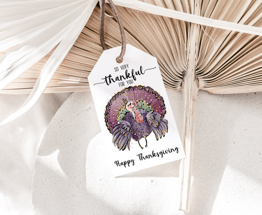 Turkey Thank You Tags |  Thanksgiving Favor Tags - 118