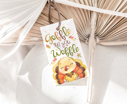 Gobble 'til you Wobble Gift Tags | Thanksgiving Tags - 118