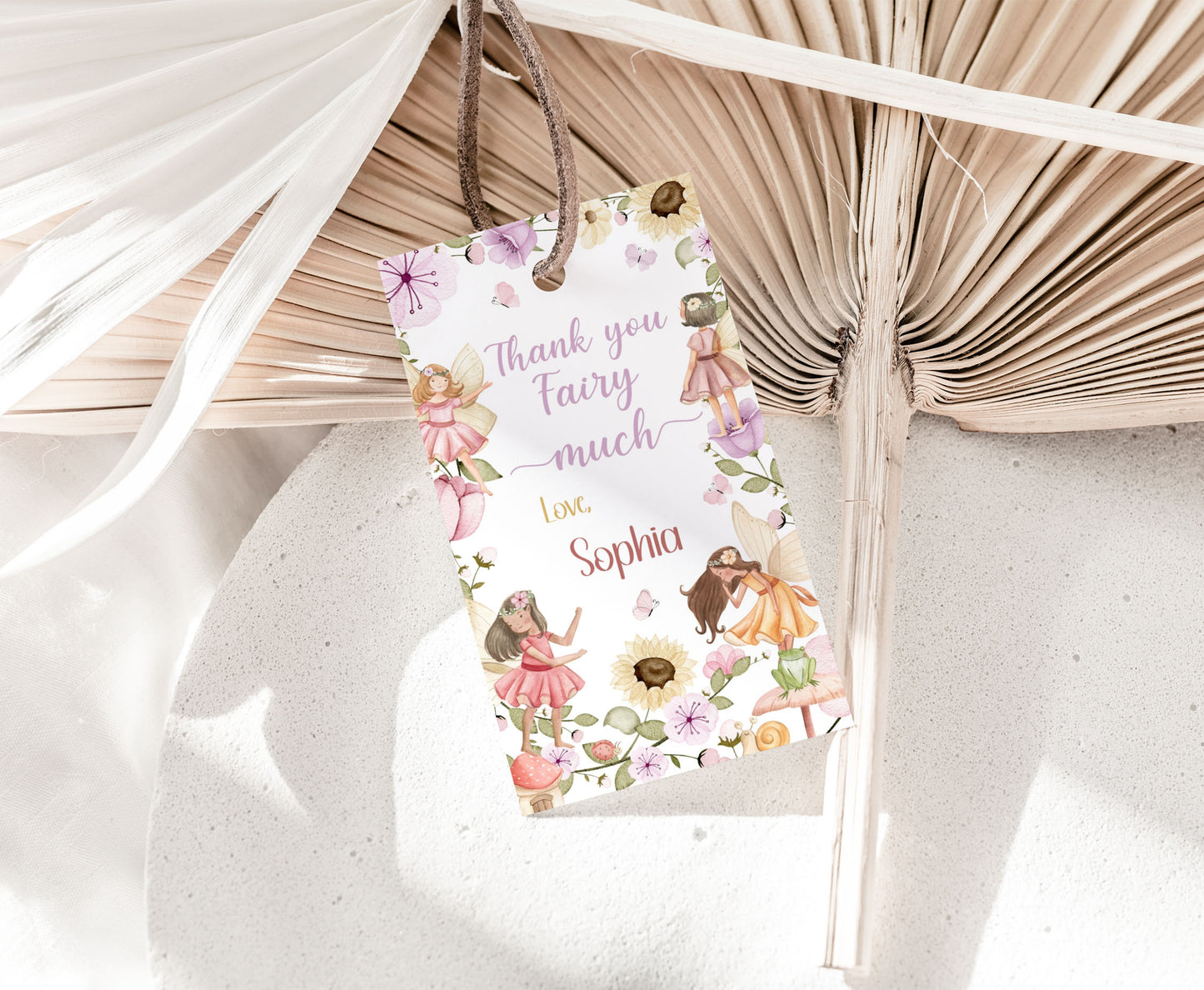 Editable Fairy Thank You Tags | Fairy Garden Party Favor Tags - 10A