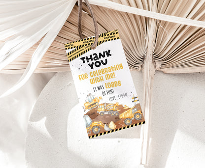 Construction Thank You Tags | Construction Birthday Party Printable - 07A