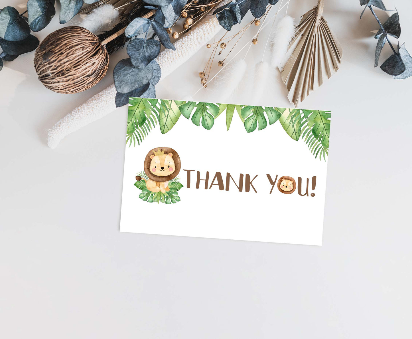 Lion Thank You Card |  Safari Party Printables  - 35E