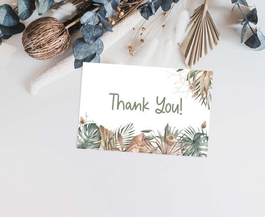 Boho Thank You Card | Bohemian Party Printables  - 35L