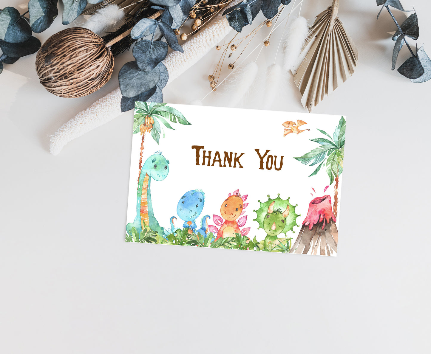 Dinosaur Thank You Card | Dinosaur Party Printable - 08A