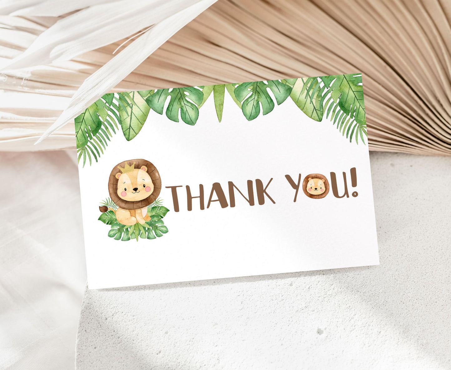 Lion Thank You Card |  Safari Party Printables  - 35E