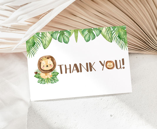 Lion Thank You Card |  Safari Party Printables  - 35E