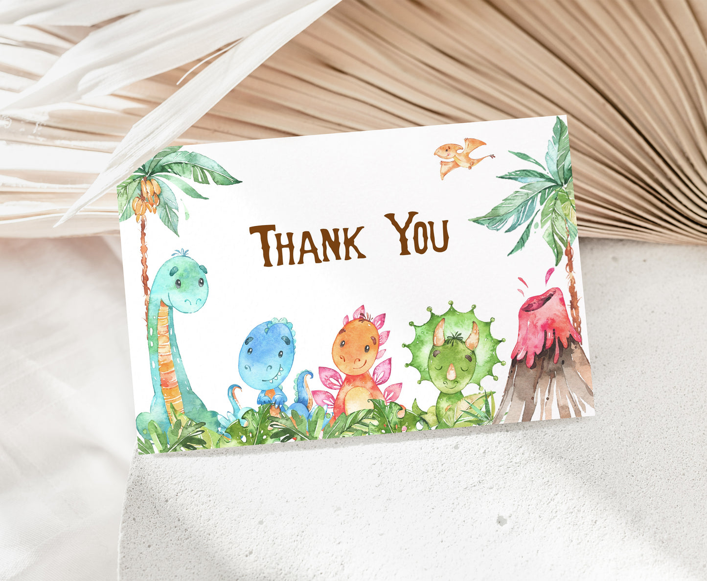 Dinosaur Thank You Card | Dinosaur Party Printable - 08A