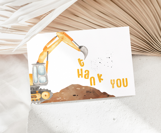 Construction Thank You Card | Under Construction Party Printables - 07A