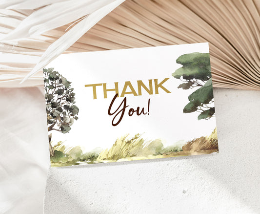 Safari Animals Thank You Card | Jungle Party Printables - 35I