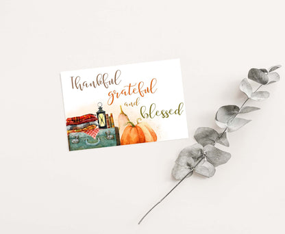 Autumn Thank You Card |  Thankful  greeting and blessed  card - 30