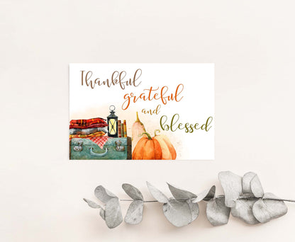 Autumn Thank You Card |  Thankful  greeting and blessed  card - 30