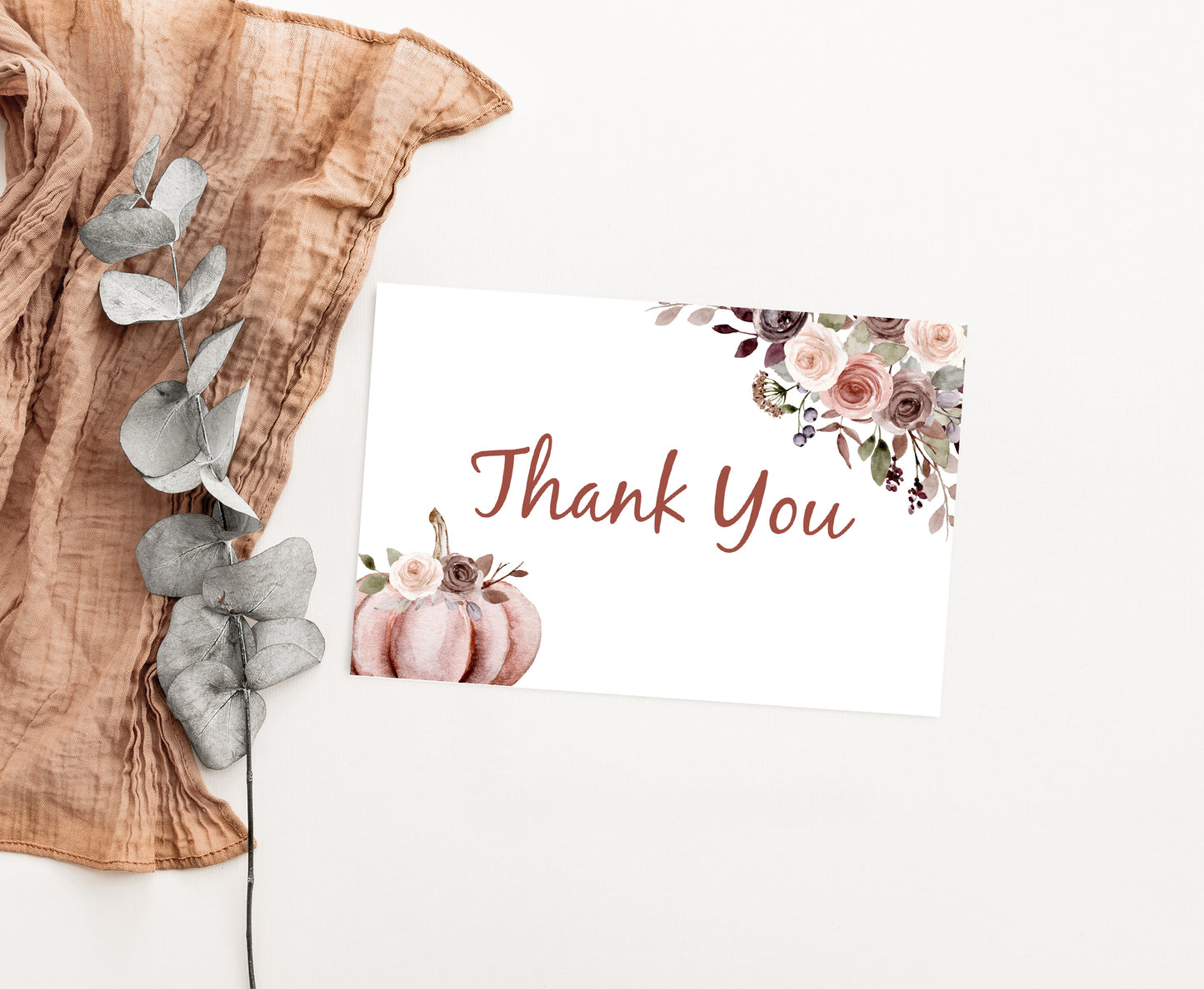 Fall Thank You Card |  Pumpkin Party Printables  - 30I