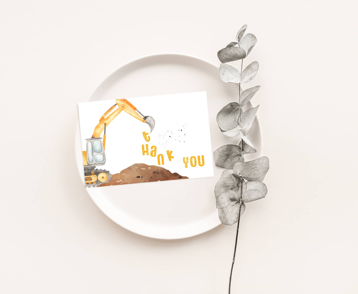 Construction Thank You Card | Under Construction Party Printables - 07A