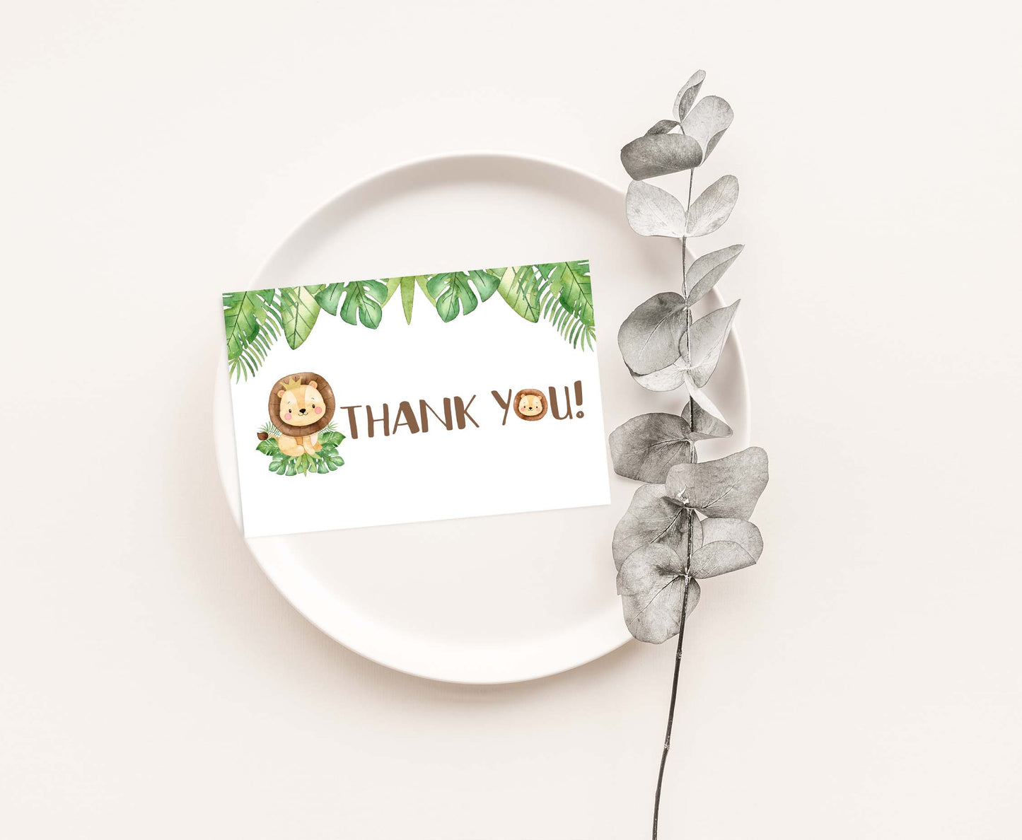 Lion Thank You Card |  Safari Party Printables  - 35E