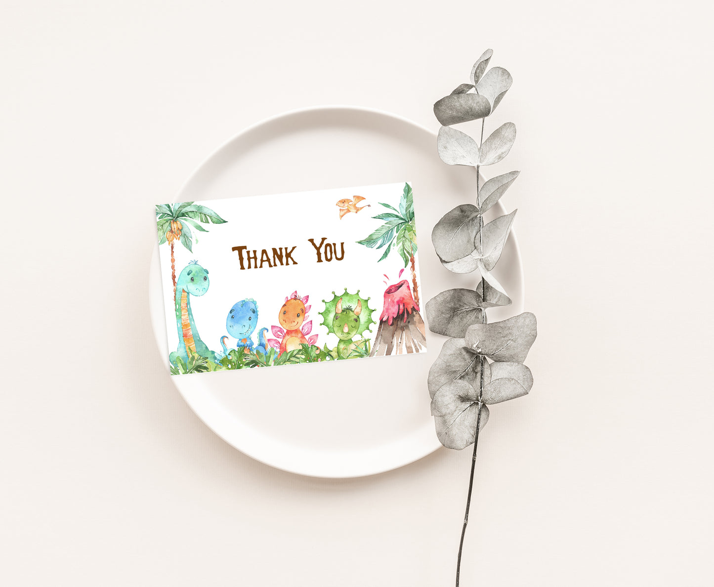 Dinosaur Thank You Card | Dinosaur Party Printable - 08A