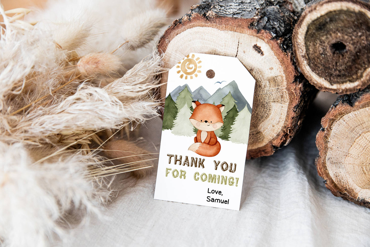 EDITABLE Fox Thank You Tags | Woodland Birthday Party Printables - 47I
